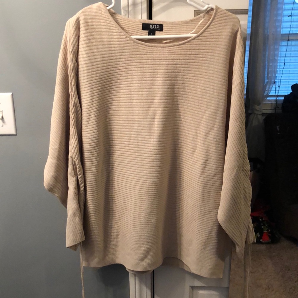 Ruched sleeve sweater